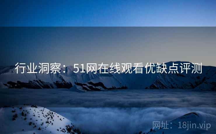 行业洞察：51网在线观看优缺点评测